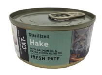 Bravery cat  konzerva STERILISED HAKE salmon oil/virgin olive