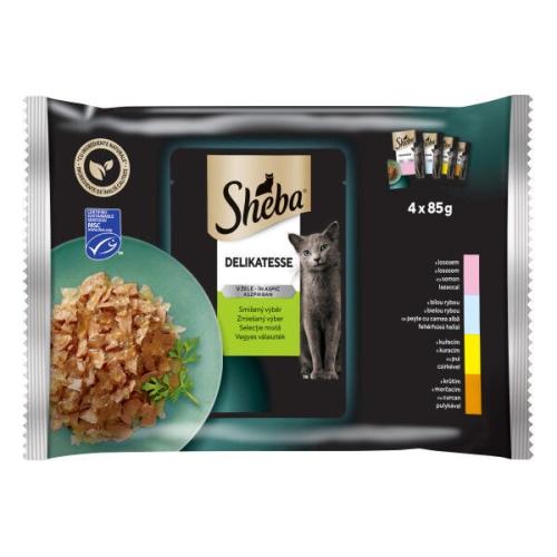 Sheba Delikatesse Smíšený Výběr v Želé - 4x85g 