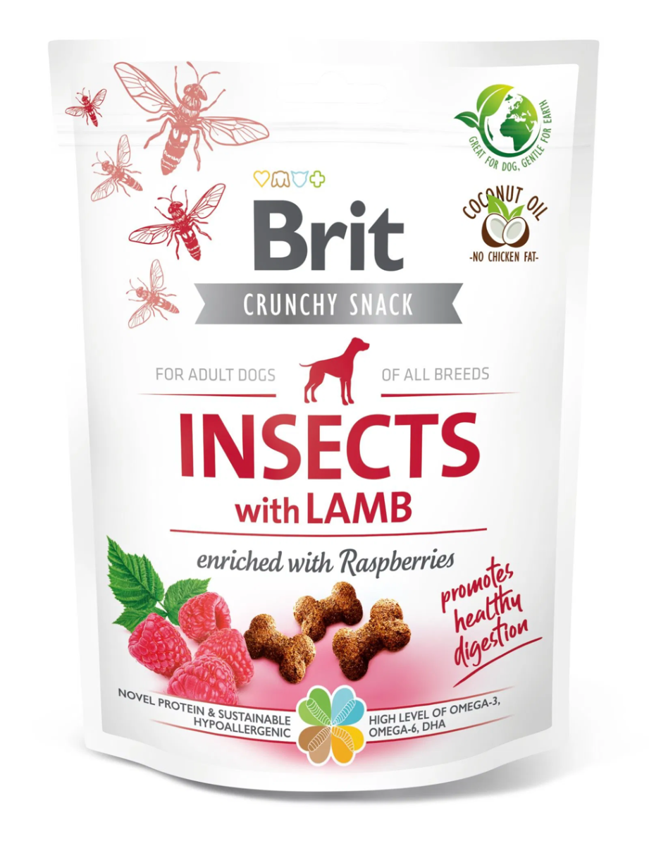 Brit Crunchy Snack Insects with Lamb enriched with Raspberries - 200g