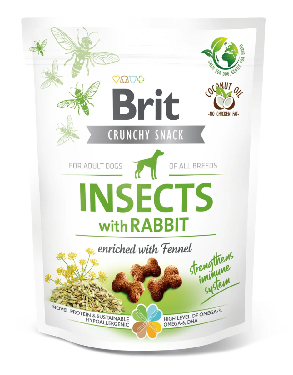 Brit Crunchy Snack Insects with Rabbit enriched with Fennel - 200g