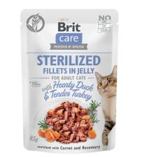 Brit Care Cat Sterilized Fillets in Jelly with Hearty Duck&Tender Turkey 