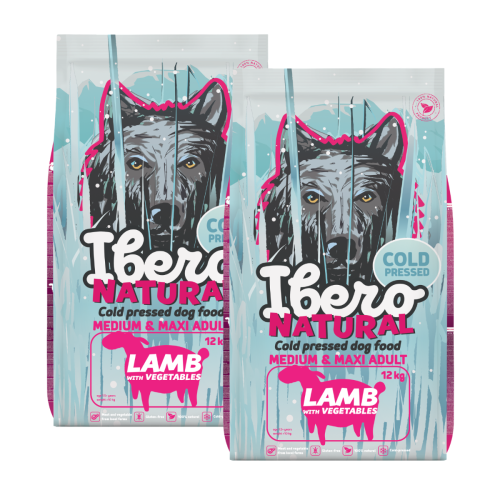 Ibero Cold Press Dog Medium & Maxi Adult Lamb - 2x12kg 