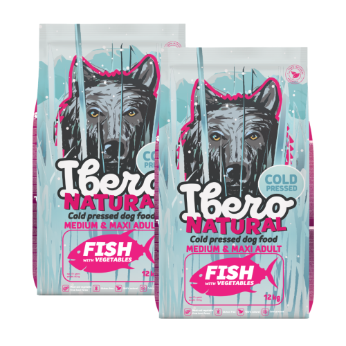 Ibero Cold Press Dog Medium & Maxi Adult Fish - 2x12kg 