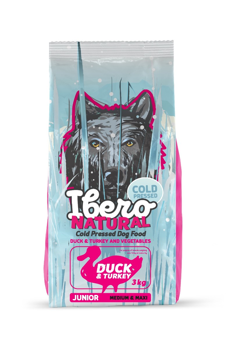 Ibero Cold Pressed Dog Junior Medium/Large Duck - 3kg