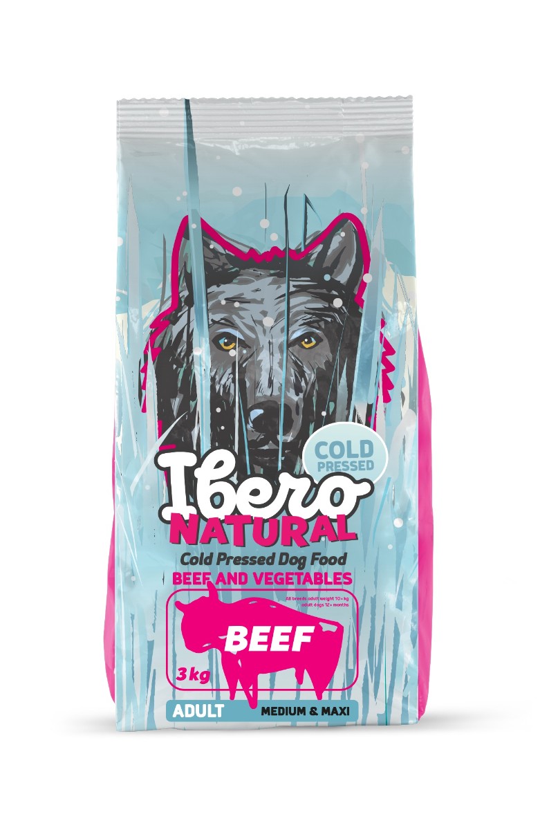 Ibero Cold Pressed Dog Adult Medium/Large Beef - 3kg