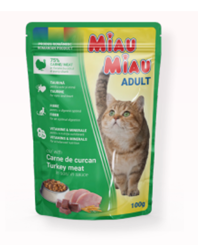 Miau Miau Kapsa Adult Turkey in Gravy - 100g