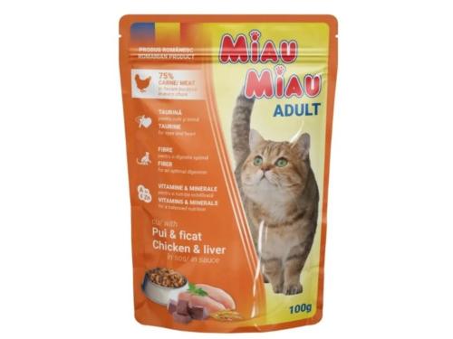 Miau Miau Kapsa Adult Chicken/Liver - 100g
