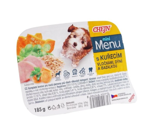 Chejn Mini Menu 185g - Kuřecí, Vločky, Dýně a Bazalka 