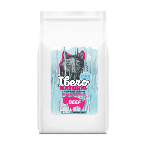 Ibero Cold Press Dog Medium & Maxi Adult Beef - 12 + 3kg GRATIS