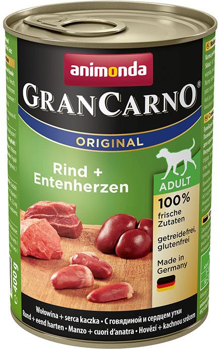Animonda dog konzerva Gran Carno hovězí / kachní srdce