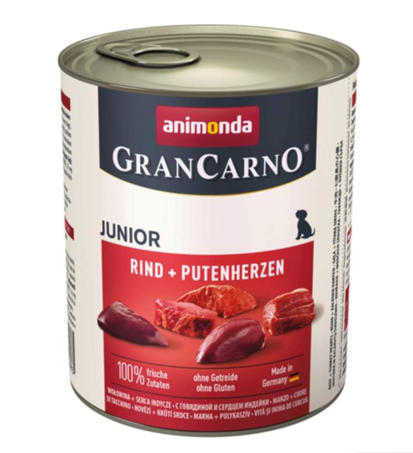Animonda Grancarno Dog Junior Hovězí/Krůtí Srdce - 800g