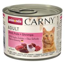 ANIMONDA cat konzerva CARNY hovězí/krůta/krevety