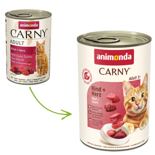 Animonda Carny Cat Hovězí/Srdce - 400g