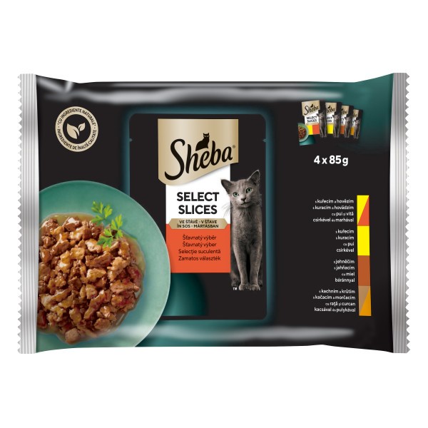 Sheba Select Slices Šťavnatý Výběr ve Šťávě - 4x85g