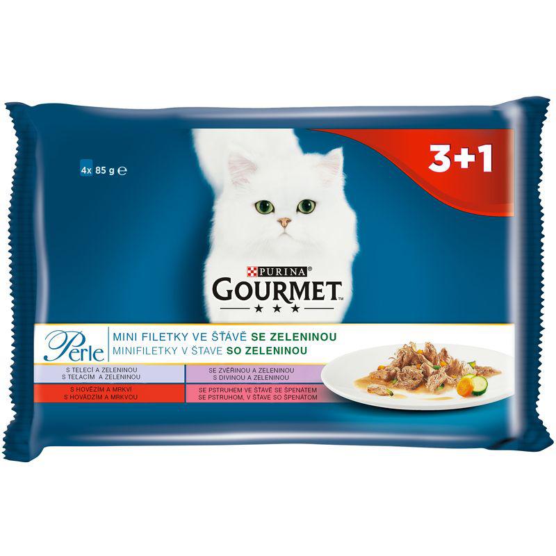 GOURMET PERLE cat 85g kapsa MINI FILETS / zelenina