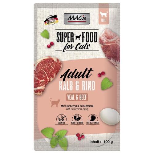 Mac´s Cat Pouch 100g - Telecí a Hovězí
