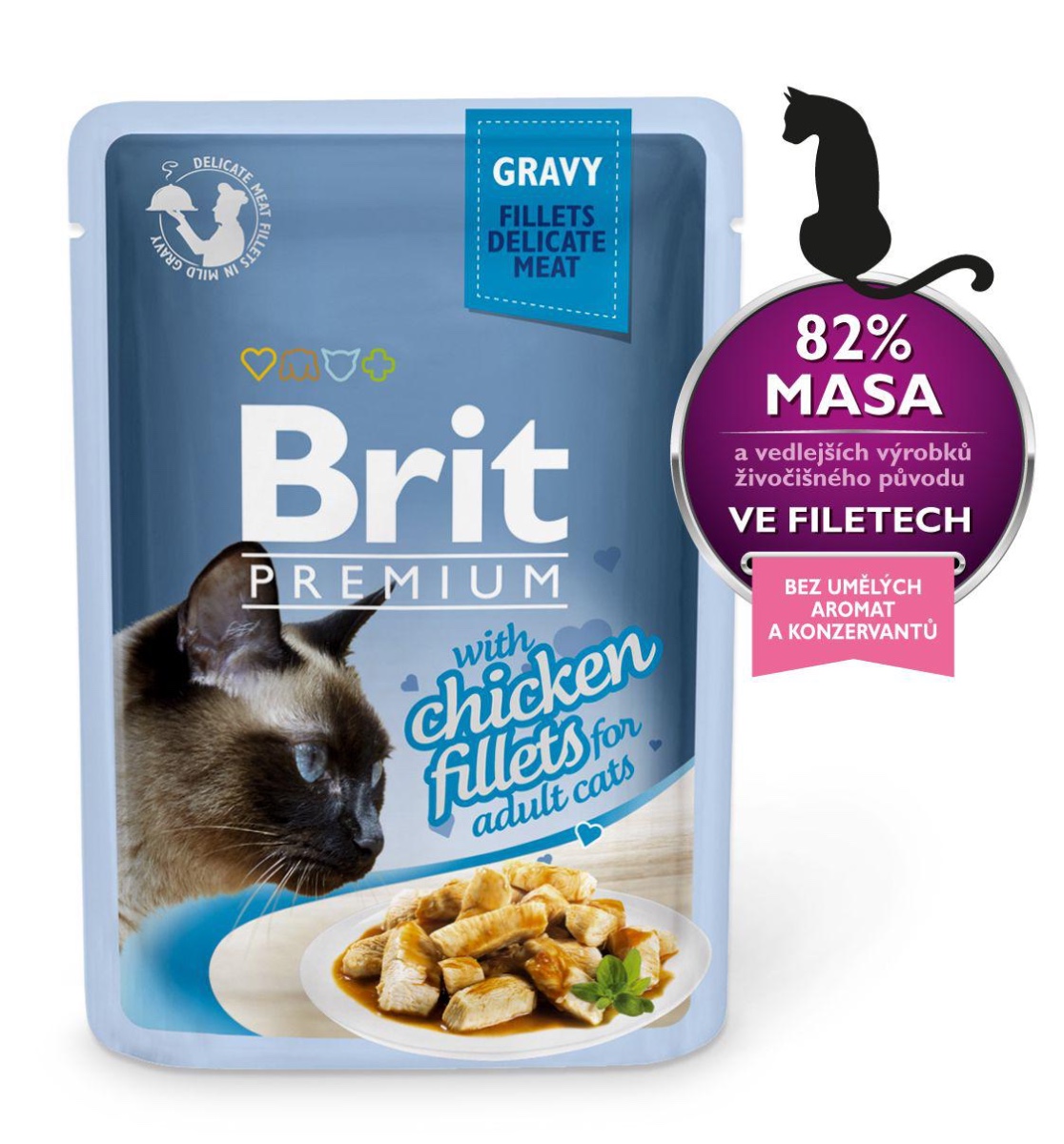 Brit Premium Adult Fillets in Gravy 85g - Kuřecí