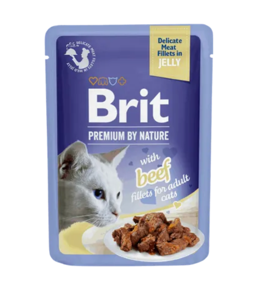 Brit Premium Adult Fillets in Jelly 85g - Hovězí