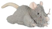 HRAČKA Plyšová myš šedá, robustní